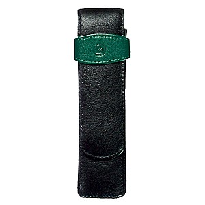 Pelikan Green and Black Flap Pen Pouch (Double)
