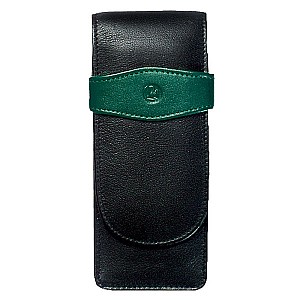 Pelikan Green and Black Flap Pen Pouch (Triple)