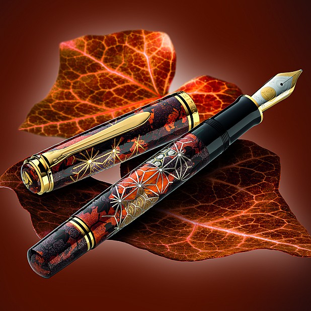 Pelikan Souverän M1000 Pelikan Maki-e Ivy and Komon LE Stylo plume