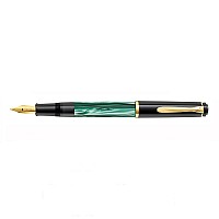 Pelikan M200 Green-Marble 万年筆　字幅OM Pelikan M200 Series Fountain Pen in Green Marble with Gold