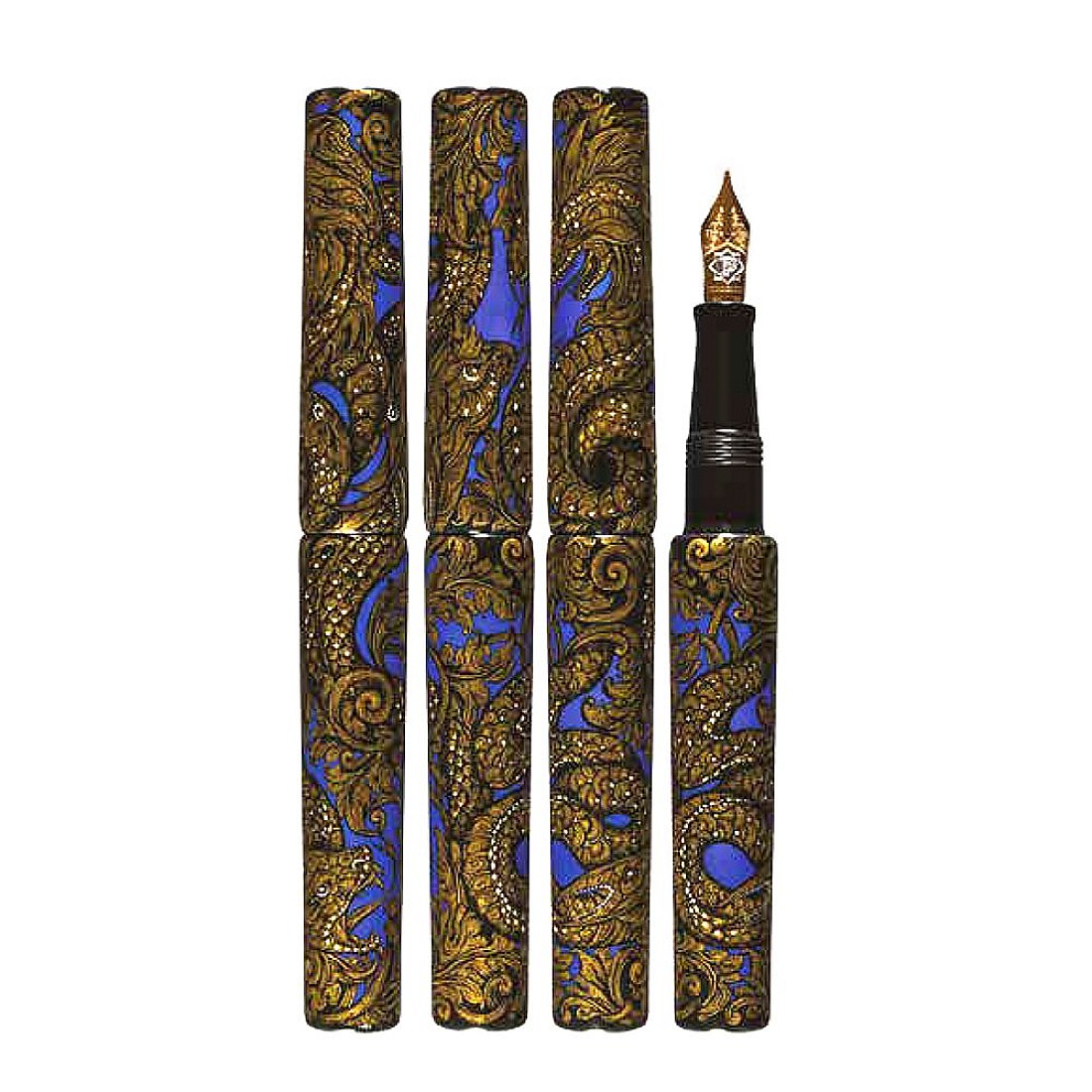 Phoenix Lacquer Art Ornaments Golden Dragons Fountain pen