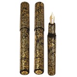 Phoenix Lacquer Art Ornaments Golden Moose & Flowers Fountain pen