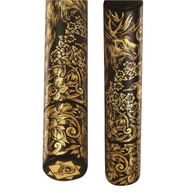 Phoenix Lacquer Art Ornaments Golden Moose & Flowers Fountain pen