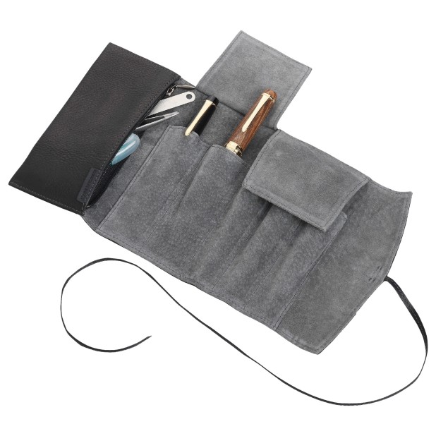 Pilot Pensemble Leather Pen Case with Zipper Case Camel (Fivefold)