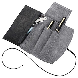Pilot Pensemble Leather Pen Case with Zipper Case Brown (Triple)