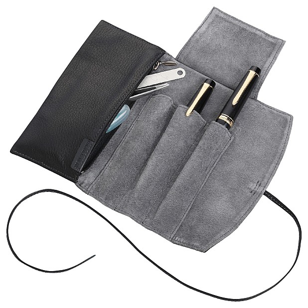 Pilot Pensemble Leather Pen Case with Zipper Case Camel (Triple)
