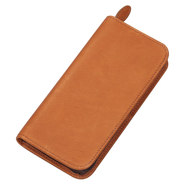 Pilot Pensemble Leather Zipper Pen Case Camel (Triple)