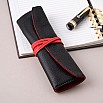 Pilot Leather Pen Case Long Size Black and Red (Single)