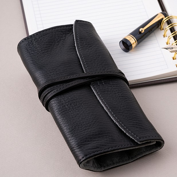 Pilot Pensemble Leather Pen Case Black (Fivefold)