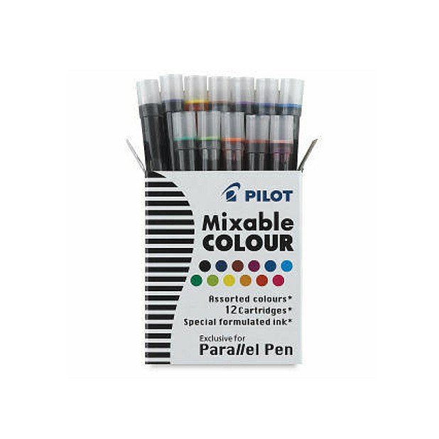 Pilot Parallel Pen 12 Assorted Colors Ink Cartrdiges