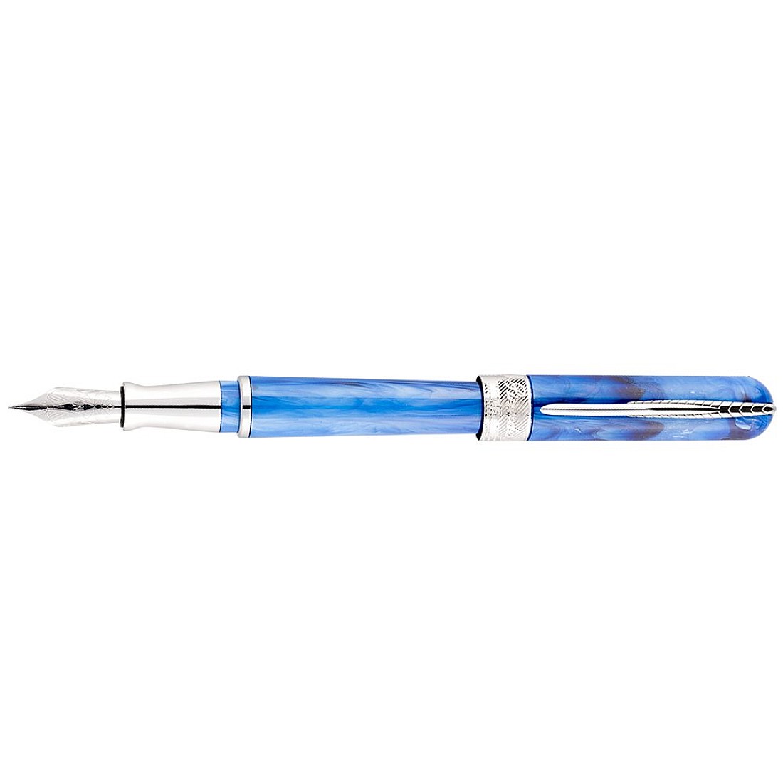 Pineider Blue Leather Six 6 Pen Case 