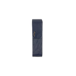 Pineider Leather Blue Pen Pouch Double