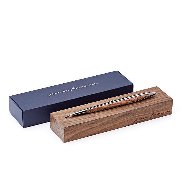 Pininfarina Cambiano Walnut Polished Black Ethergraf Penna