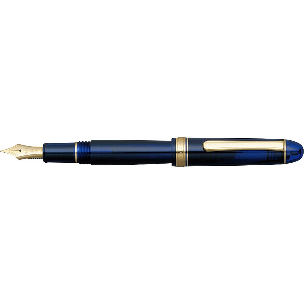 PNB-10000#51 PLATINUM #3776 Century CHARTRES BLUE 14K Gold F Nib Fountain Pen 