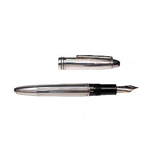 Montblanc Meisterstück LeGrand Solitaire Sterling Silver Pinstripe Fountain Pen Pre-owned