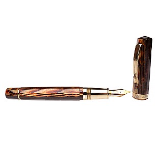 Omas Paragon Arco Brown Celluloid Fountain Pen Pre-owned