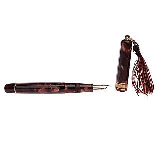 Omas Princess Scarlet Red Celluloid Fountain Pen Pre-owned 
