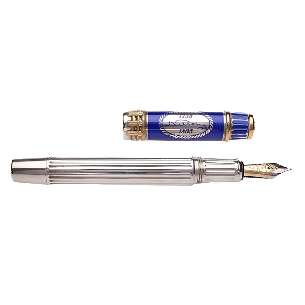 Onoto Horatio Nelson and Emma Hamilton Sterling Silver Fountain Pen Set Pre-owned