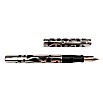 Sheaffer Nostalgia Silver Fountain Pen and Crystal Inktwell Pre-owned