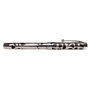 Sheaffer Nostalgia Silver Fountain Pen and Crystal Inktwell Pre-owned