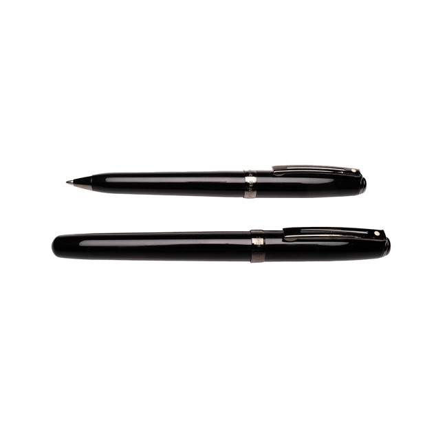 Sheaffer Prelude Black Gunmetal Fountain Pen and Ballpoint Set Pre-owned