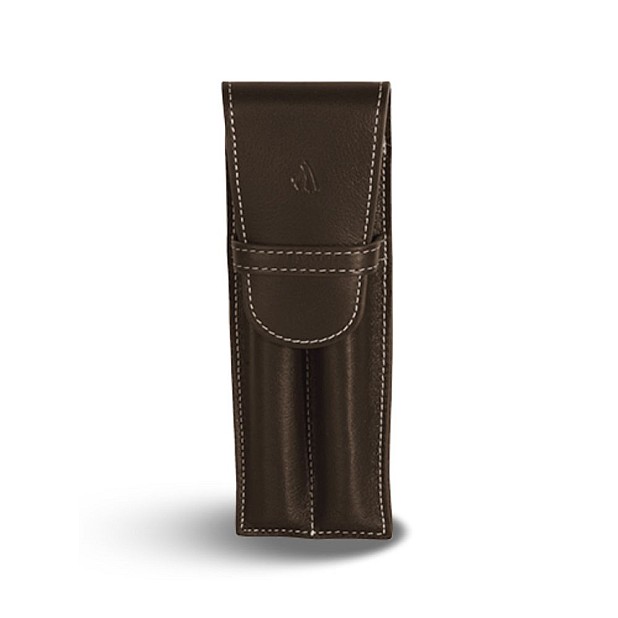 Récife Riviera Large Soft Chocolate Flap Pen Case (Double)