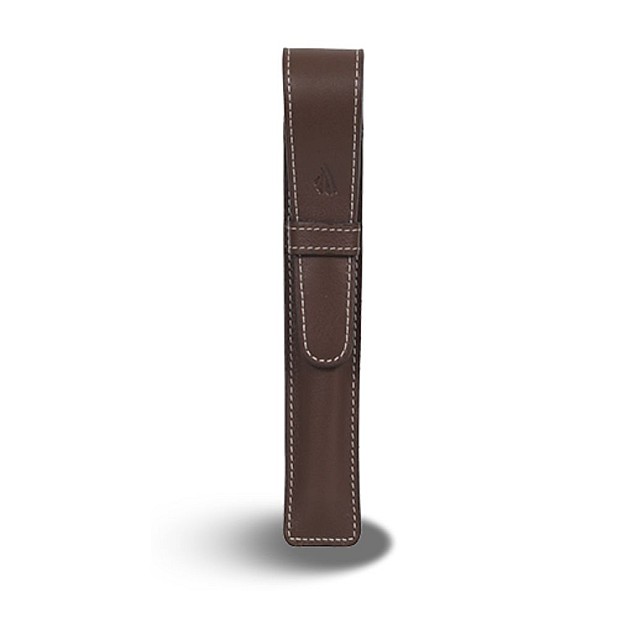 Récife Riviera Large Soft Chocolate Flap Pen Case (Single)