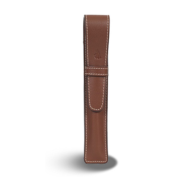 Récife Riviera Large Soft Cognac Flap Pen Case (Single)