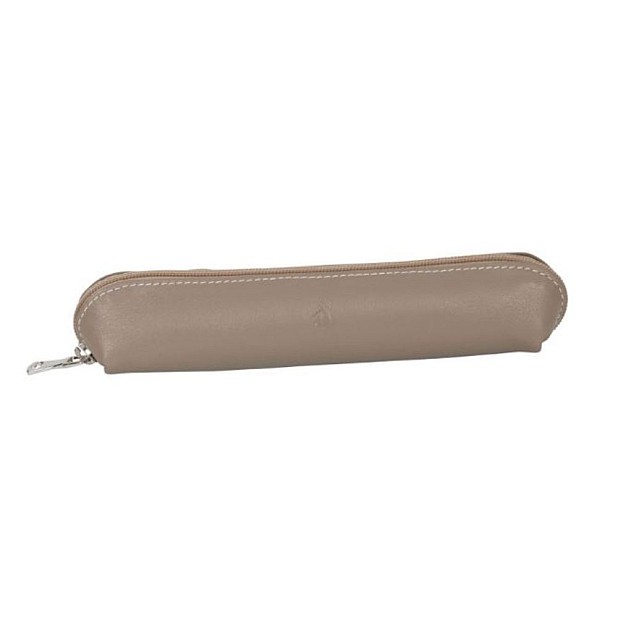 Récife Riviera Small Soft Mole Taupe Grey Zippered Pen Pouch (Single)