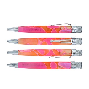 Retro 51 Tornado Acrylic Cosmic Swirl Pink & Orange Rollerball / Ballpoint