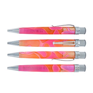 Retro 51 Tornado Acrylic Cosmic Swirl Pink & Orange Rollerball / Balpen