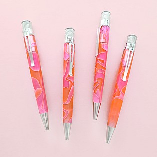Retro 51 Tornado Acrylic Cosmic Swirl Pink & Orange Rollerball / Balpen
