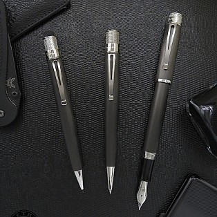 Retro 51 Tornado Platinum Executive Black Nickel Füllfederhalter