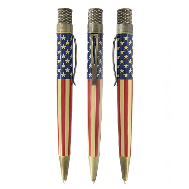 Retro 51 Tornado Vintage Metalsmith Tribute 250 Flag Rollerball / Balpen