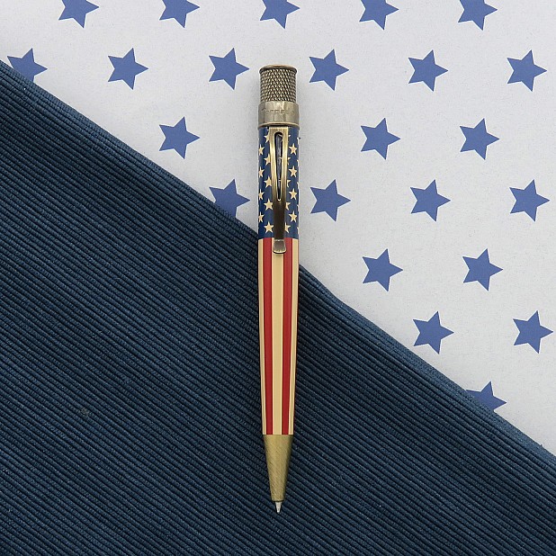 Retro 51 Tornado Vintage Metalsmith Tribute 250 Flag Rollerball / Balpen