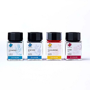Sailor Manyo Ink Set - Yomogi, Kikyou, Yamabuki, Ume - 4x 20ml