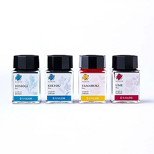 Sailor Manyo Ink Set - Yomogi, Kikyou, Yamabuki, Ume - 4x 20ml