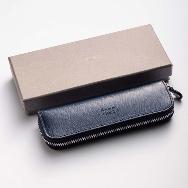 Scribo Astoz Blu Notte Pen Pouch (Double)