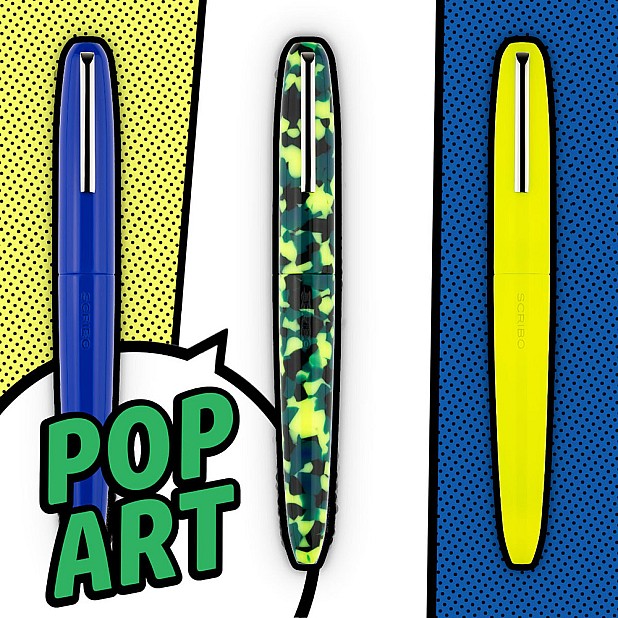 Scribo Piuma Art Fluorescent Yellow ST Caneta de Tinta Permanente