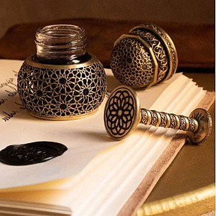 Sepia Writing Accessories Infinite Stars Brass Seljuk Inktpot