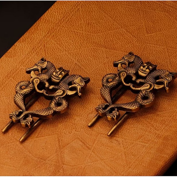 Sepia Writing Accessories Twin Dragons Brass Book Holder