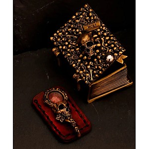 Sepia Writing Accessories Vanitas Brass Nib Box with Miniature Magnifying Glass