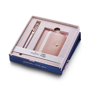 Sheaffer Prelude Mini Emily in Paris Pastel Pink and Swarovski Crystal RGT Bolígrafo and Credit Card Holder Set