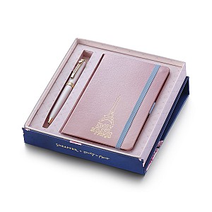 Sheaffer Prelude Mini Emily in Paris Pastel Pink and Swarovski Crystal RGT Bolígrafo and Notebook Set
