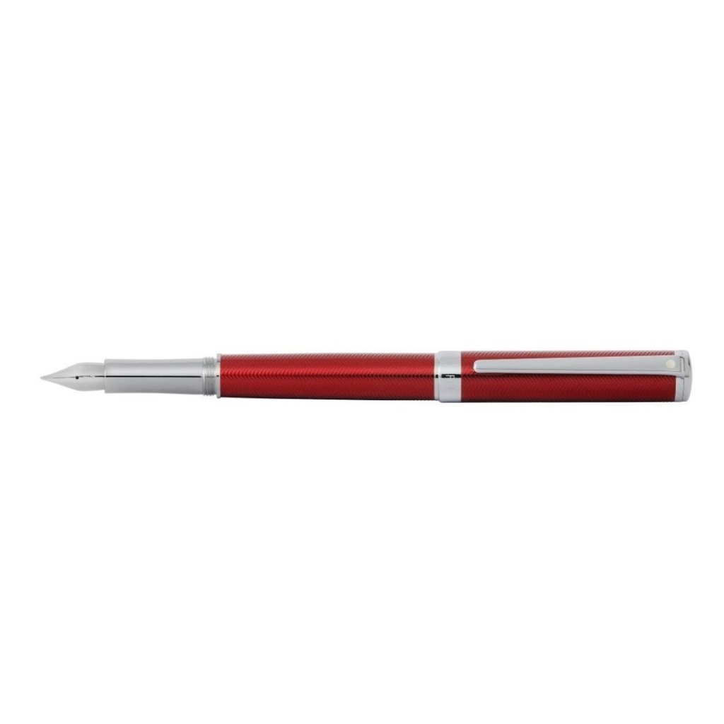 Acrylic Fountain Pen - Red and White Acrylic Fountain pen or good Rollerball - Black Titanium and Rhodium Hardware - 822FP/RB CNA