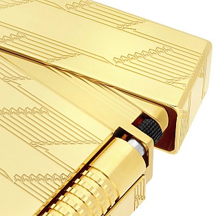 S.T. Dupont Le Grand Cling 1872 Monogram Yellow Gold Guilloche Lighter