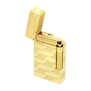 S.T. Dupont Le Grand Cling 1872 Monogram Yellow Gold Guilloche Lighter Zapalniczka