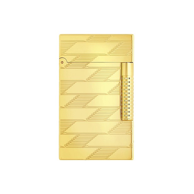 S.T. Dupont Le Grand Cling 1872 Monogram Yellow Gold Guilloche Lighter C23178