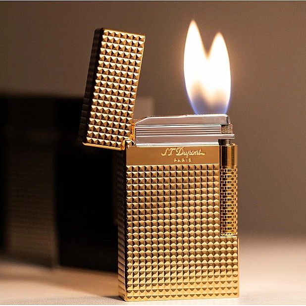 S.T. Dupont New Le Grand Yellow Gold Diamond Head Zapalniczka