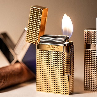 S.T. Dupont New Le Grand Yellow Gold Diamond Head Feuerzeug